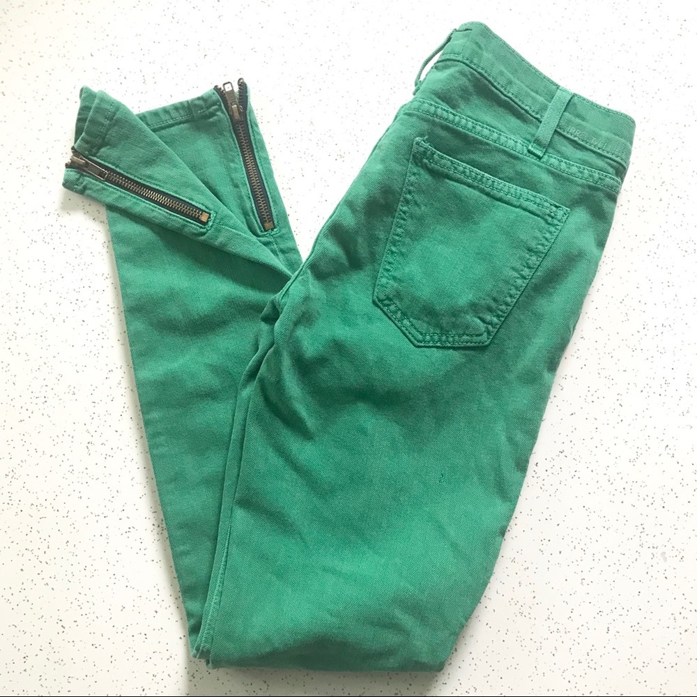 Current Elliot kelly green ankle skinny denim jeans NWT